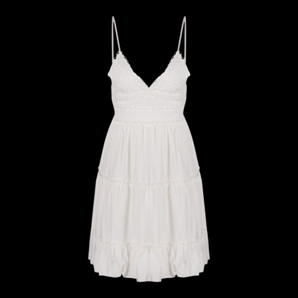 Chic White Backless Lace Dress - Picture 2 of 7